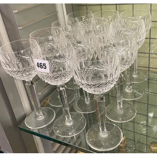 465 - WATERFORD CRYSTAL COLLEEN PATTERN SET OF 12 STEMMED GOBLETS