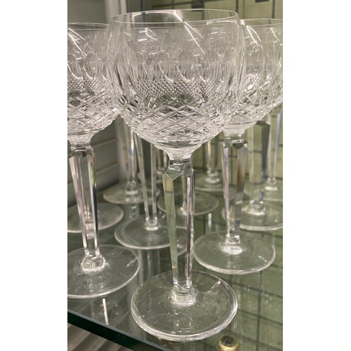 465 - WATERFORD CRYSTAL COLLEEN PATTERN SET OF 12 STEMMED GOBLETS