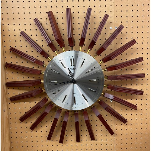 498 - ANSTEY WILSON QUARTZ STAR BURTS WALL CLOCK A/F