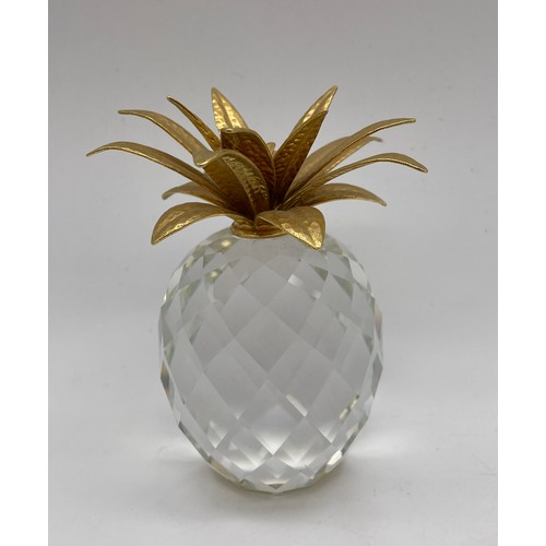 488 - SWAROVSKI PINEAPPLE WITH GILDED LEAVES