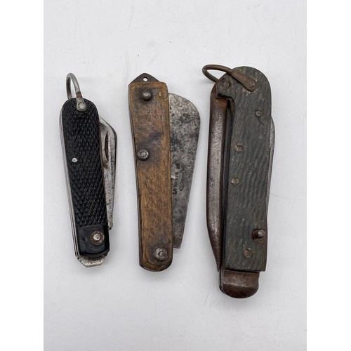 544 - THREE VINTAGE POCKET KNIVES