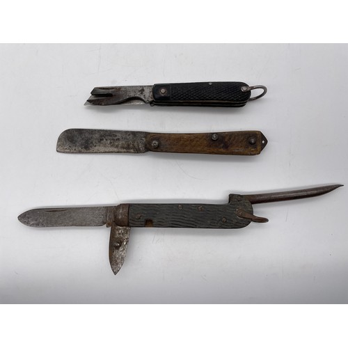 544 - THREE VINTAGE POCKET KNIVES