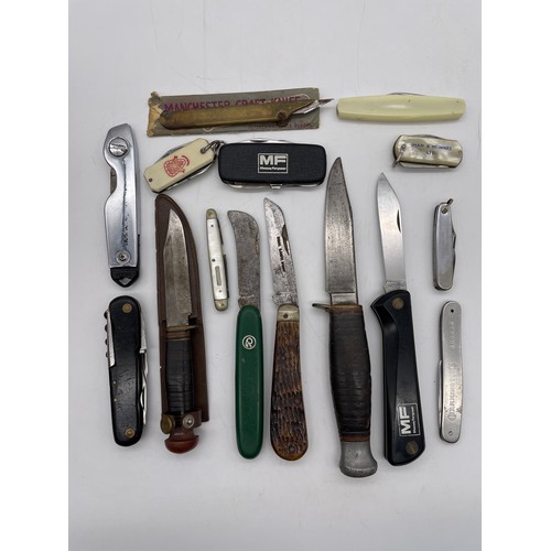 545 - BOX OF MISCELLANEOUS SMALL HUNTING KNIVES AND POCKET PEN KNIVES