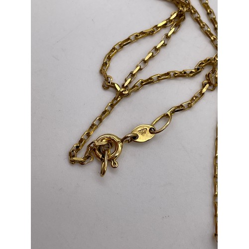 541 - 9CT GOLD ENGRAVED CROSS ON 9KT CHAIN 3G APPROX