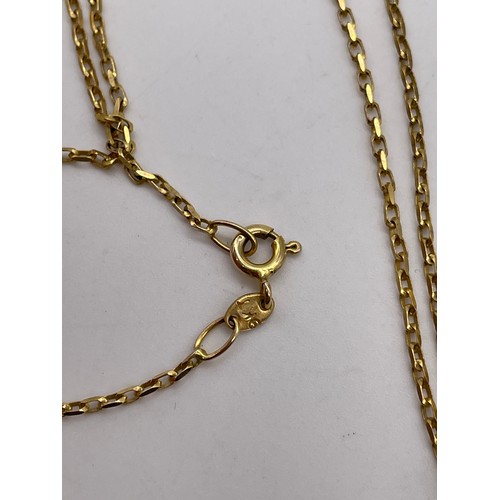 541 - 9CT GOLD ENGRAVED CROSS ON 9KT CHAIN 3G APPROX