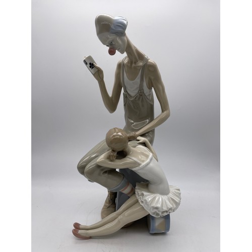 443 - LLADRO MAGIC CLOWN AND BALLERINA FIGURE