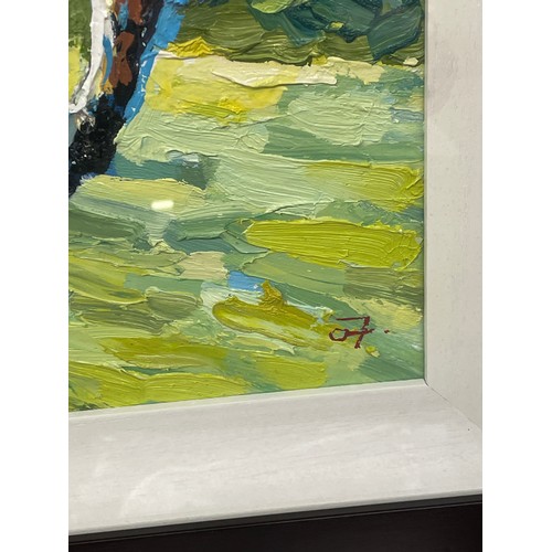 604 - LEO CASEMENT IRISH SCHOOL OILS ON CANVAS 'LEADING THE FIELD' 2007 FRAMED AND GLAZED