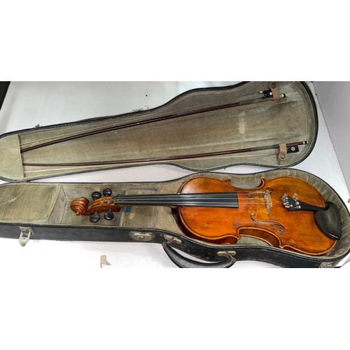 431 - VIOLIN MARKED MAY 1926 IN CASE WITH TWO BOWS