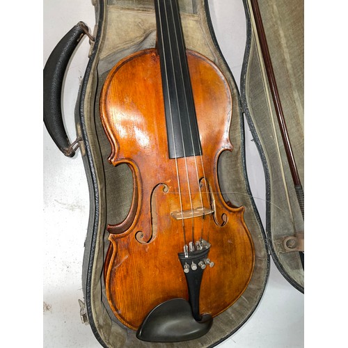 431 - VIOLIN MARKED MAY 1926 IN CASE WITH TWO BOWS