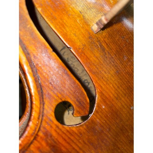 431 - VIOLIN MARKED MAY 1926 IN CASE WITH TWO BOWS