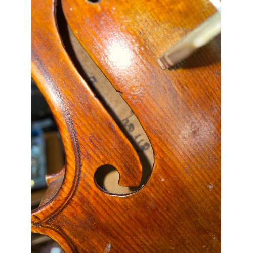 431 - VIOLIN MARKED MAY 1926 IN CASE WITH TWO BOWS