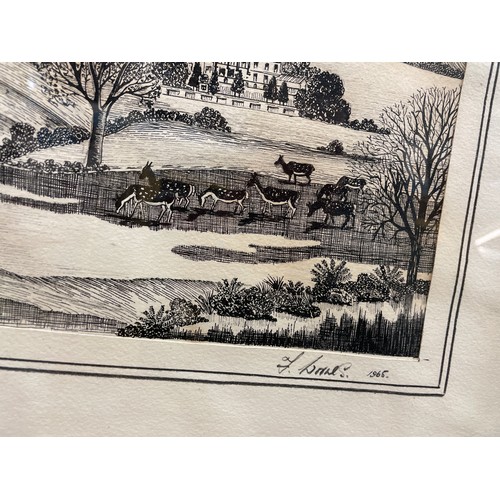 527 - FRANK WORNES PEN AND INK SKETCH OF CHATSWORTH PARK SIGNED AND DATES