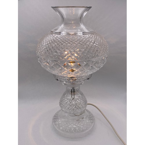 462 - WATERFORD CRYSTAL HOBNAIL AND PRISM CUT MUSHROOM LAMP