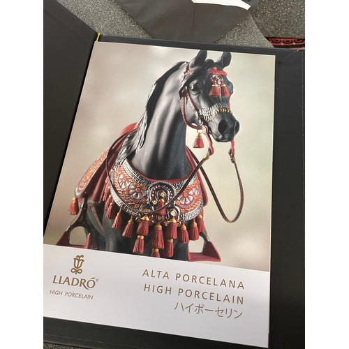 480 - BOXED LLADRO LIMITED EDITION 155/300 ARABIAN PURE BRED BLACK STALLION WITH CERTIFICATE