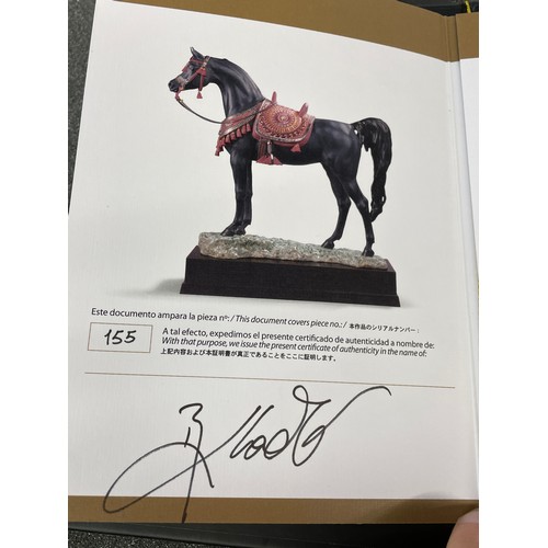 480 - BOXED LLADRO LIMITED EDITION 155/300 ARABIAN PURE BRED BLACK STALLION WITH CERTIFICATE