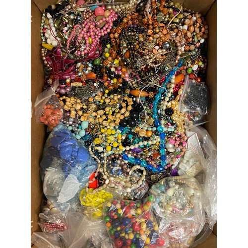 582 - LARGE QUANTITY OF COSTUME JEWELLERY SPARES AND LOOSE BEADS