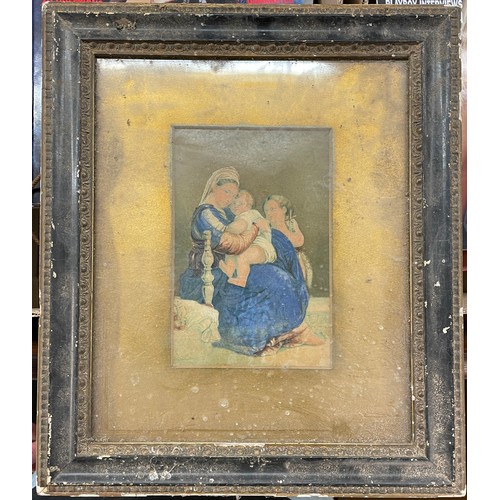 514 - G BAXTER PRINT OF THE HOLY FAMILY 15cm x 10cm