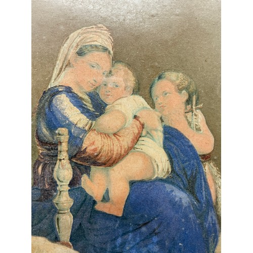 514 - G BAXTER PRINT OF THE HOLY FAMILY 15cm x 10cm