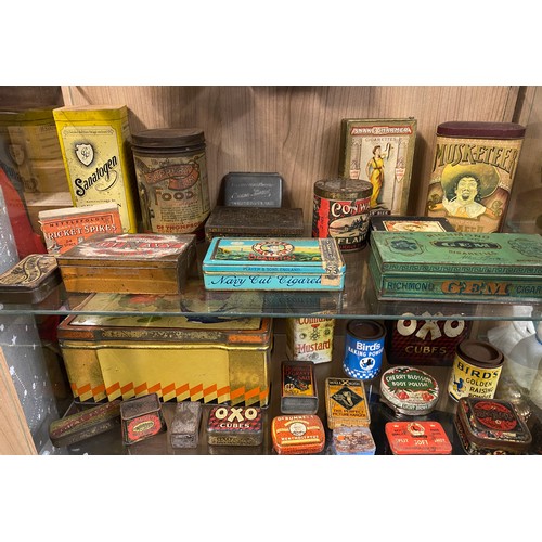 430 - COLLECTION OF VINTAGE ENAMEL MAINLY ADVERTISING TINS