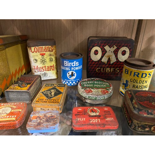 430 - COLLECTION OF VINTAGE ENAMEL MAINLY ADVERTISING TINS