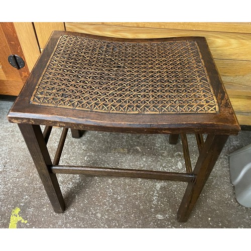42 - SMALL BERGERE CANED TOP STOOL