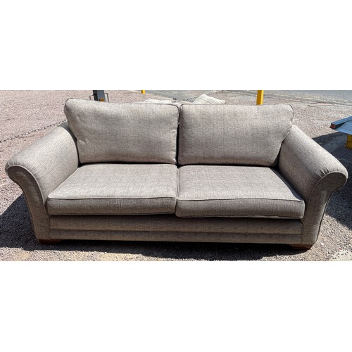 144 - QUALITY GREY FLECK THREE SEATER SOFA