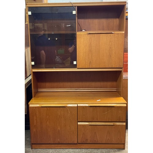 120 - 1970S TEAK SMOKE GLAZED LOUNGE UNIT