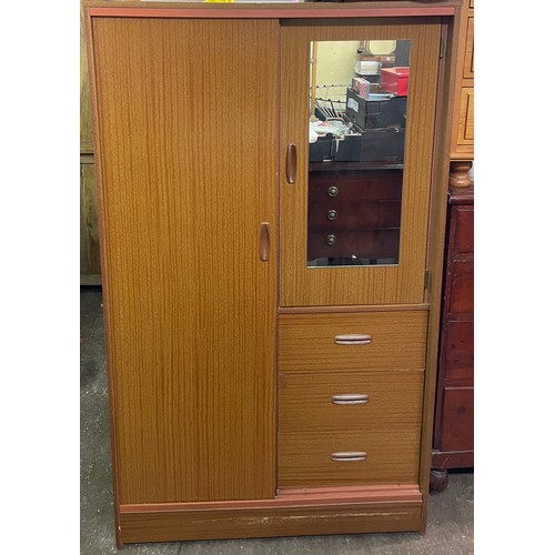 78 - TEAK EFFECT COMBINATION WARDROBE