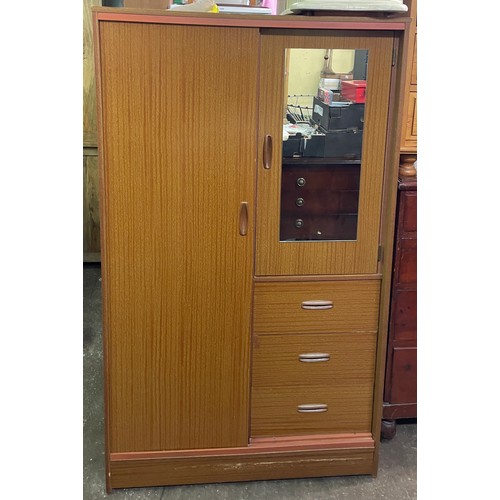 78 - TEAK EFFECT COMBINATION WARDROBE