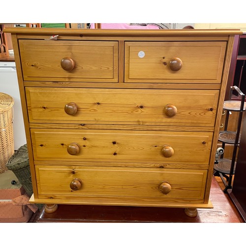 73 - PINE TWO OVER THREE DRAWER CHEST