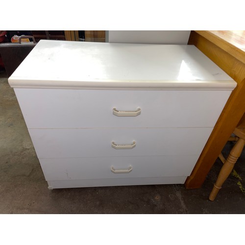 117 - WHITE THREE DRAWER CHEST