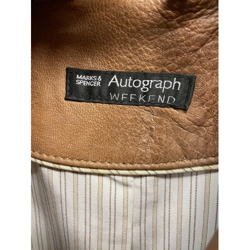 35 - AUTOGRAPH WEEKEND TAN LEATHER STICHED LADIES JACKET