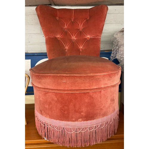17 - PINK BUTTON BACKED BEDROOM CHAIR