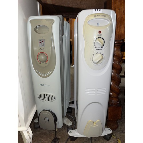 115 - TWO ELECTRIC MOBILE HEATERS