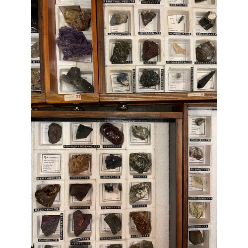 238 - HANDCRAFTED TRIANGULAR SPECIMEN CHEST CONTAINING A LARGE AMOUNT OF ROCK AND MINERAL SAMPLES