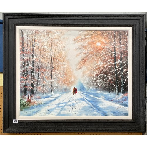 562 - LIMITED EDITION 38/150 JEFF ROWLAND PRINT ENTITLED A WINTERS SUN SIGNED WITH CERTIFICATE