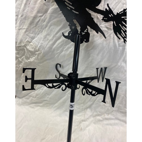 253 - BLACKENED WITCH ON BROOMSTICK WEATHER VANE