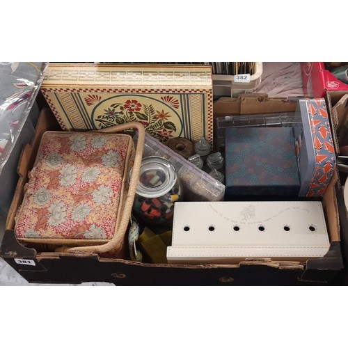 381 - CARTON - HABERDASHERY, AND SEWING ACCESSORIES THREADS AND BEADS