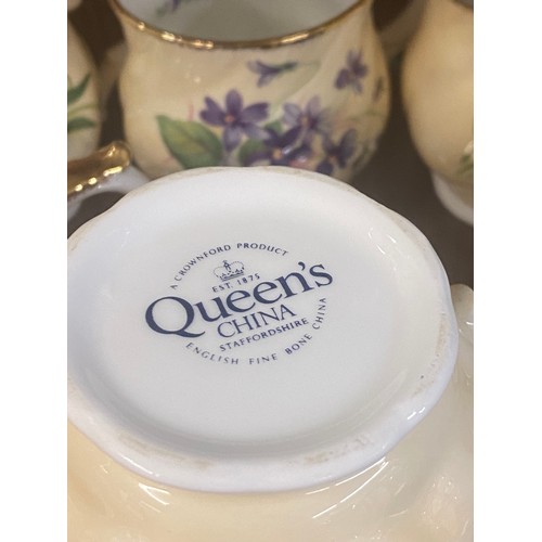 398 - COMPLETE SET OF QUEENS CHINA FLORAL MONTH TEACUPS