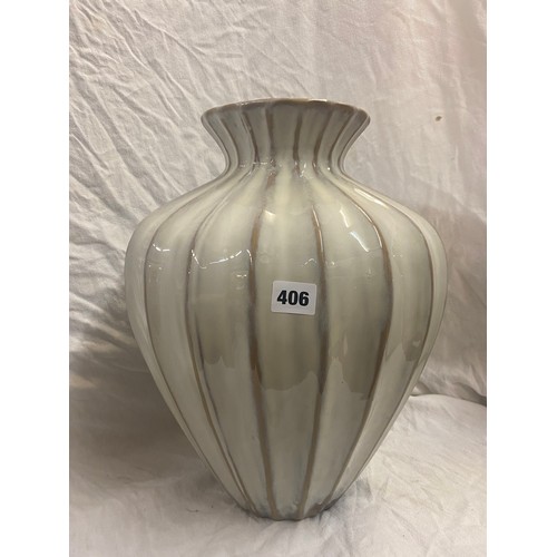 406 - LARGE POTTERY GLAZED VASE
