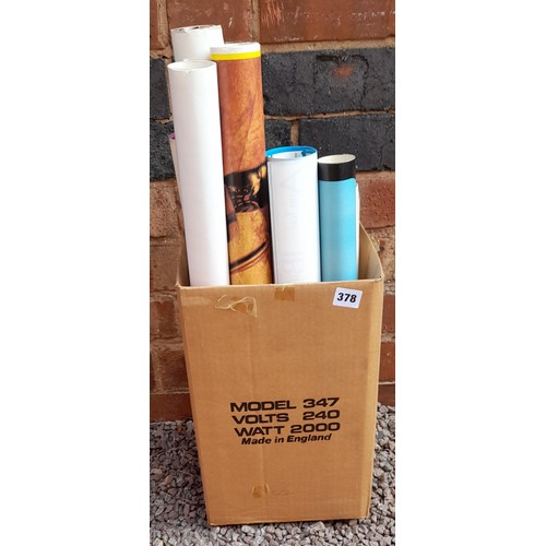 378 - BOX OF ROLLED POSTERS