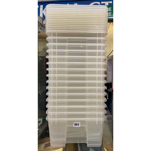 351 - 15 UPVC LIDDED STORAGE BOXES