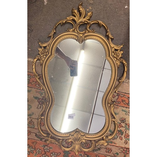 553 - GILDED CARTOUCHE FRAMED MIRROR