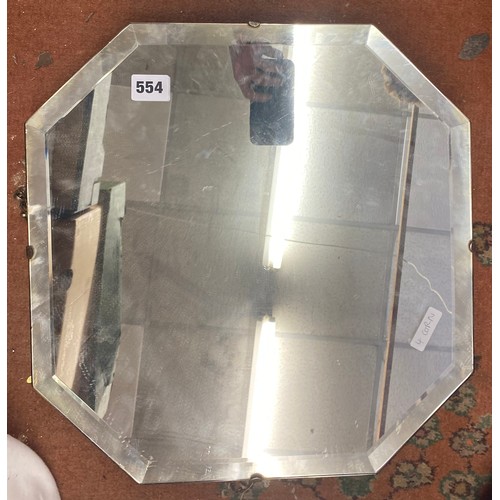 554 - OCTAGONAL BEVELLED FRAMELESS MIRROR