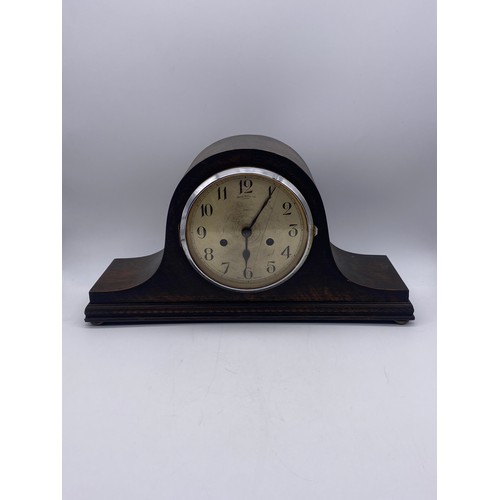 529 - JAMES WALKER ENFIELD EIGHT DAY OAK CASED CLOCK GLASS A/F