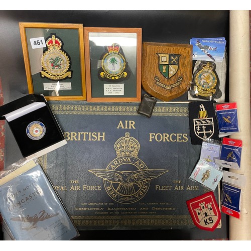 461 - RAF SQUADRON BLAZER SEW ON BADGES, LAPEL BADGES, SHIELD PLAQUE, BATTLE OF BRITAIN MEMORIAL FLIGHT ME... 