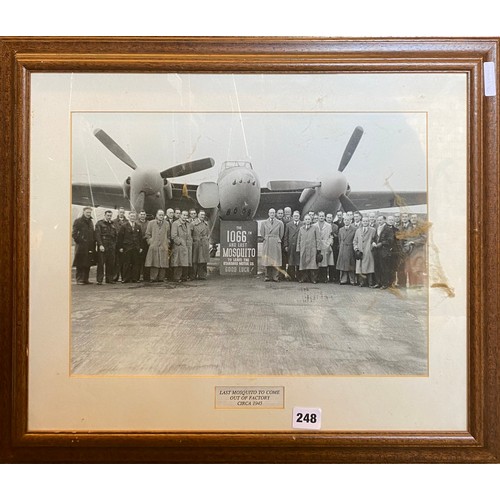 248 - PORTRAIT PHOTOGRAPH OF THE LAST MOSQUITO TO COME OUT OF THE FACTORY CIRCA. 1945