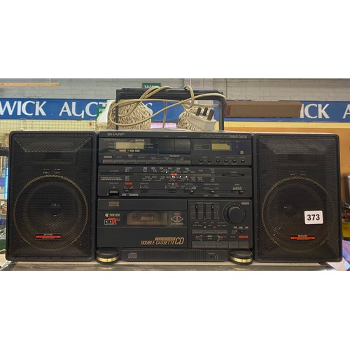 373 - VINTAGE SHARP BASSE REFLEX DOUBLE CASSETTE CD PLAYER