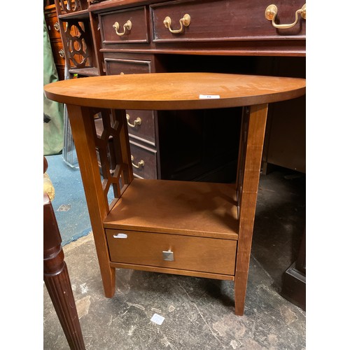 8 - OVAL TOPPED OCCASIONAL TABLE WITH DRAWER BASE