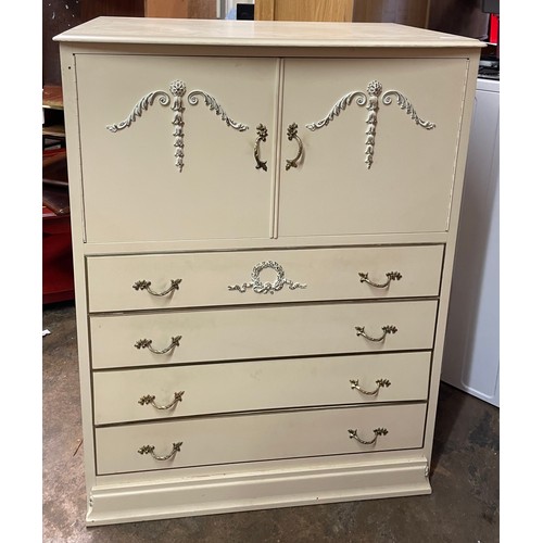 100 - FRENCH STYLE CREAM TALL BOY CHEST